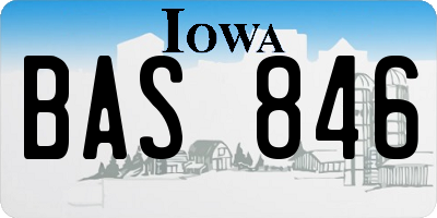 IA license plate BAS846