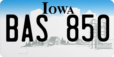 IA license plate BAS850