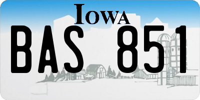 IA license plate BAS851