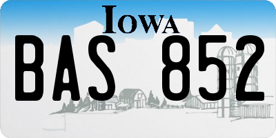 IA license plate BAS852