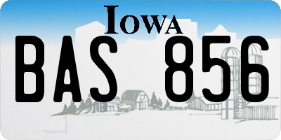 IA license plate BAS856