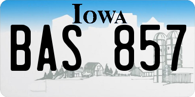 IA license plate BAS857