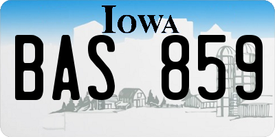 IA license plate BAS859