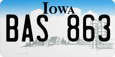 IA license plate BAS863