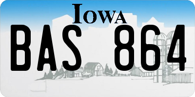 IA license plate BAS864