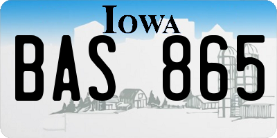 IA license plate BAS865