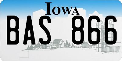 IA license plate BAS866