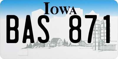 IA license plate BAS871