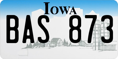 IA license plate BAS873