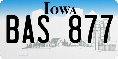 IA license plate BAS877