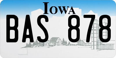 IA license plate BAS878