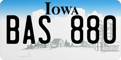 IA license plate BAS880