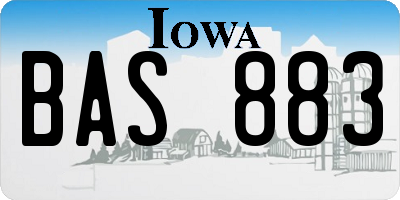 IA license plate BAS883