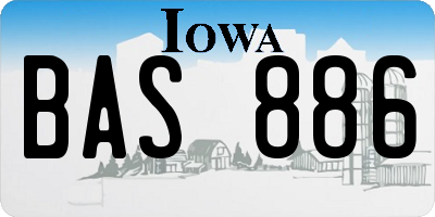 IA license plate BAS886