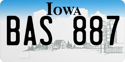 IA license plate BAS887