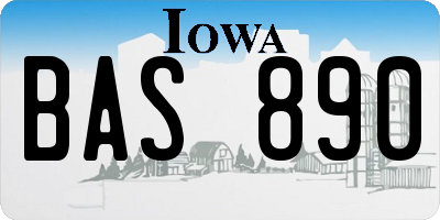 IA license plate BAS890