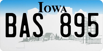 IA license plate BAS895