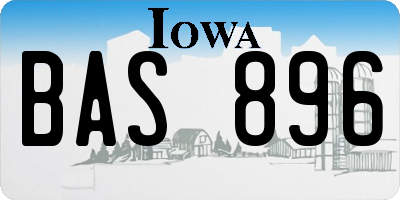 IA license plate BAS896