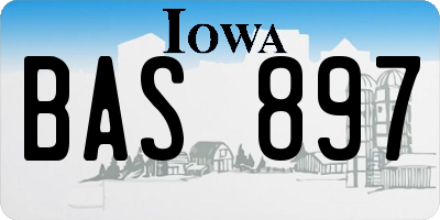 IA license plate BAS897