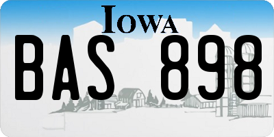 IA license plate BAS898