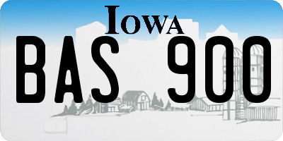 IA license plate BAS900