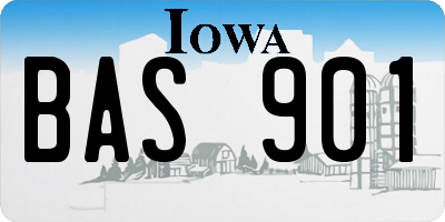 IA license plate BAS901