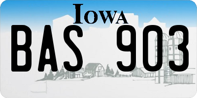 IA license plate BAS903