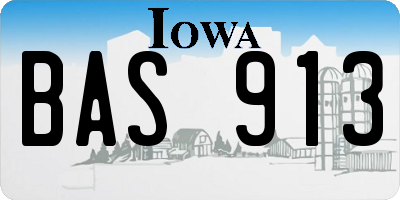 IA license plate BAS913