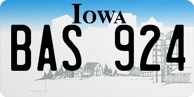 IA license plate BAS924