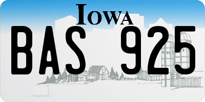 IA license plate BAS925