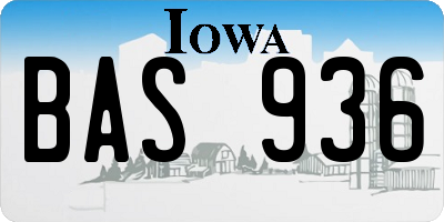 IA license plate BAS936