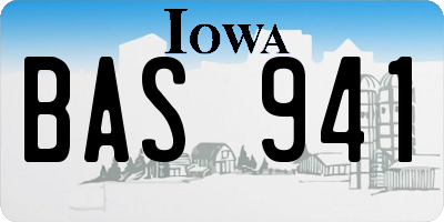 IA license plate BAS941