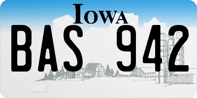 IA license plate BAS942