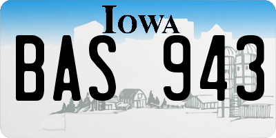 IA license plate BAS943