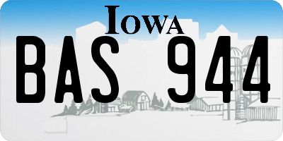 IA license plate BAS944