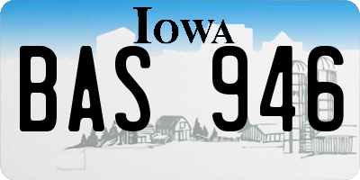 IA license plate BAS946