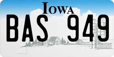 IA license plate BAS949