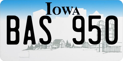 IA license plate BAS950