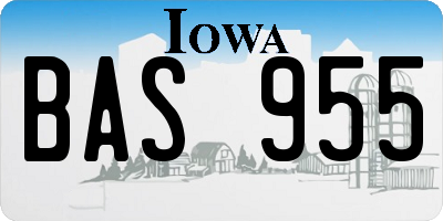 IA license plate BAS955