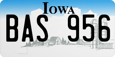 IA license plate BAS956