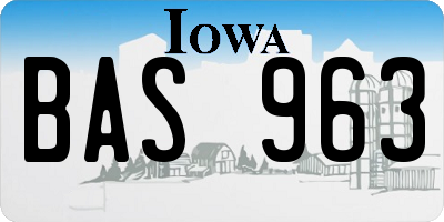 IA license plate BAS963