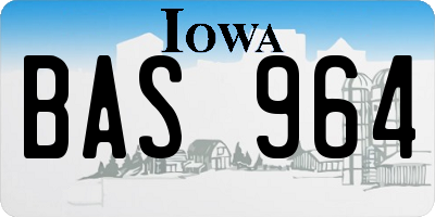 IA license plate BAS964