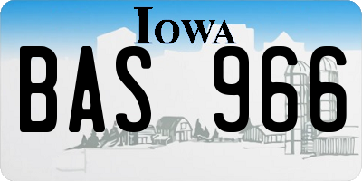 IA license plate BAS966
