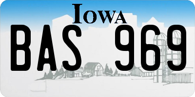 IA license plate BAS969