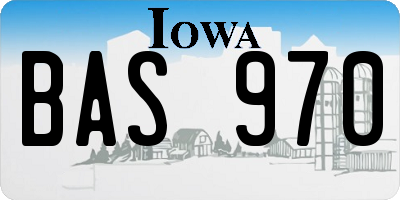 IA license plate BAS970