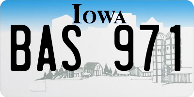IA license plate BAS971