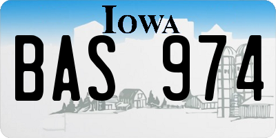 IA license plate BAS974