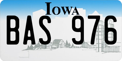 IA license plate BAS976
