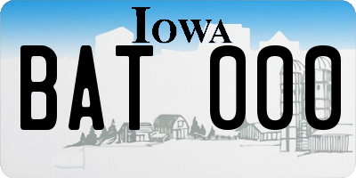 IA license plate BAT000