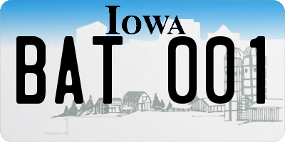 IA license plate BAT001